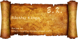 Básthy Kinga névjegykártya
