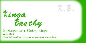 kinga basthy business card